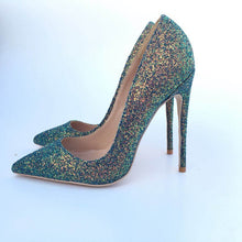 Load image into Gallery viewer, Green Heeled Shoes