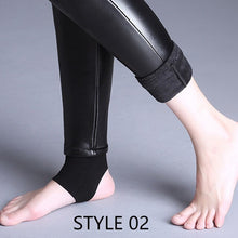 Load image into Gallery viewer, Black Velvet Faux Leather Pants